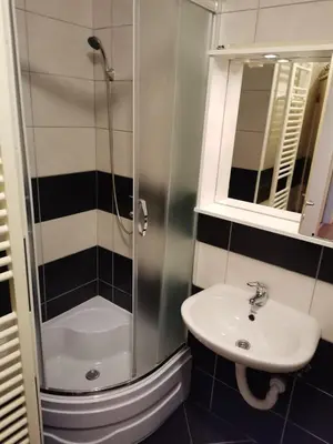 a bathroom with a shower and a sink at Apartman Anja in Banja Luka