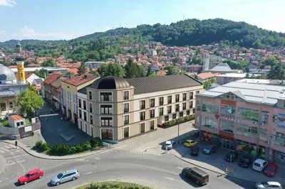 an overhead view of a city with a street at New City Nest - Tuzla Center in Tuzla